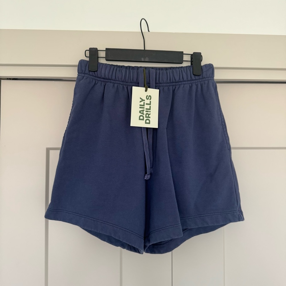 Daily Drills Blue Athletic Shorts Lightweight Elastic Waist